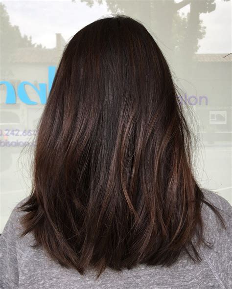 dark brown hair medium length|neutral medium brown long hair.